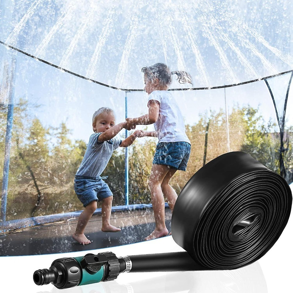 Trampoline Sprinkler – 39ft Water Hose with Straps & Connectors