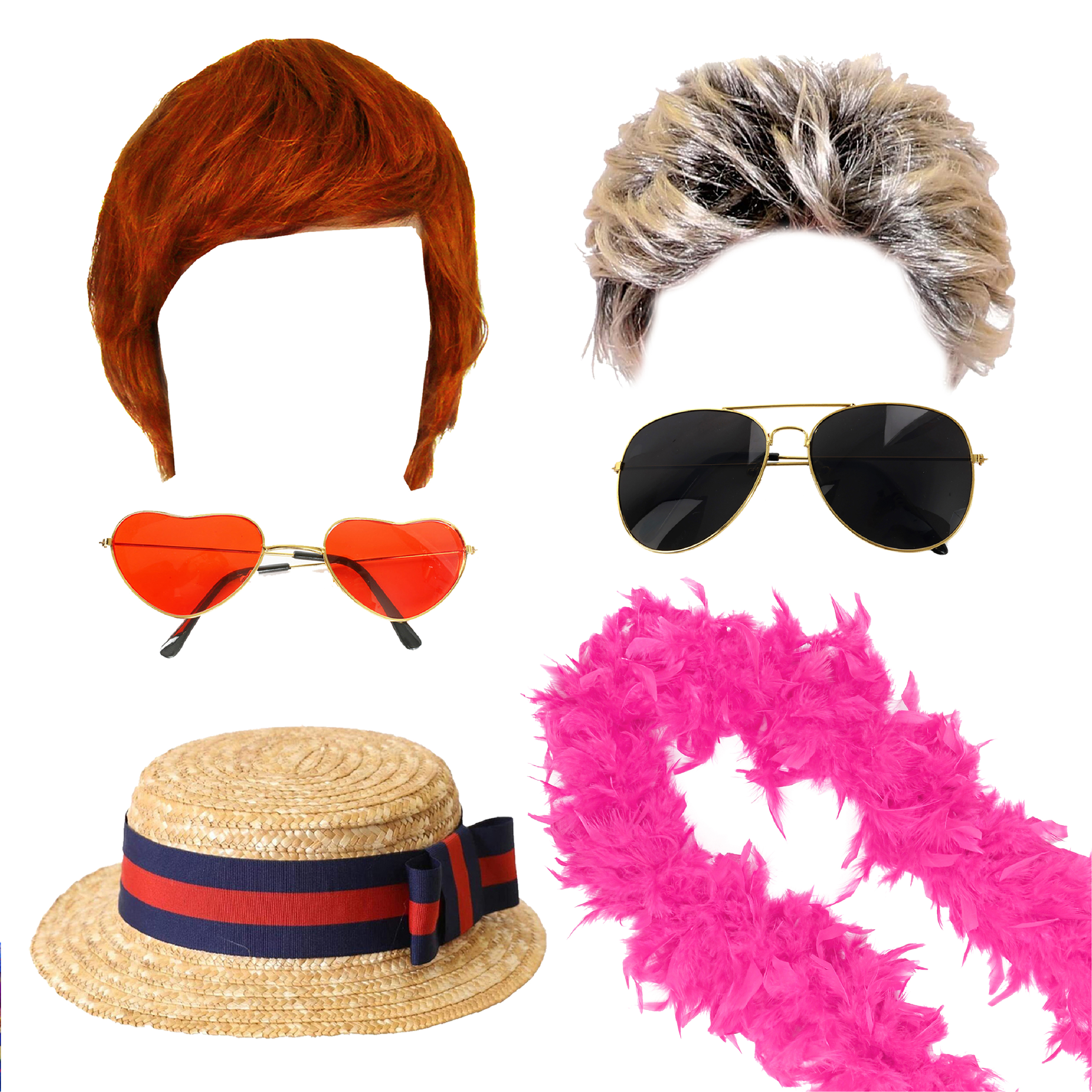 Iconic 90's Singer Duo Accessory Set - Pink Boa