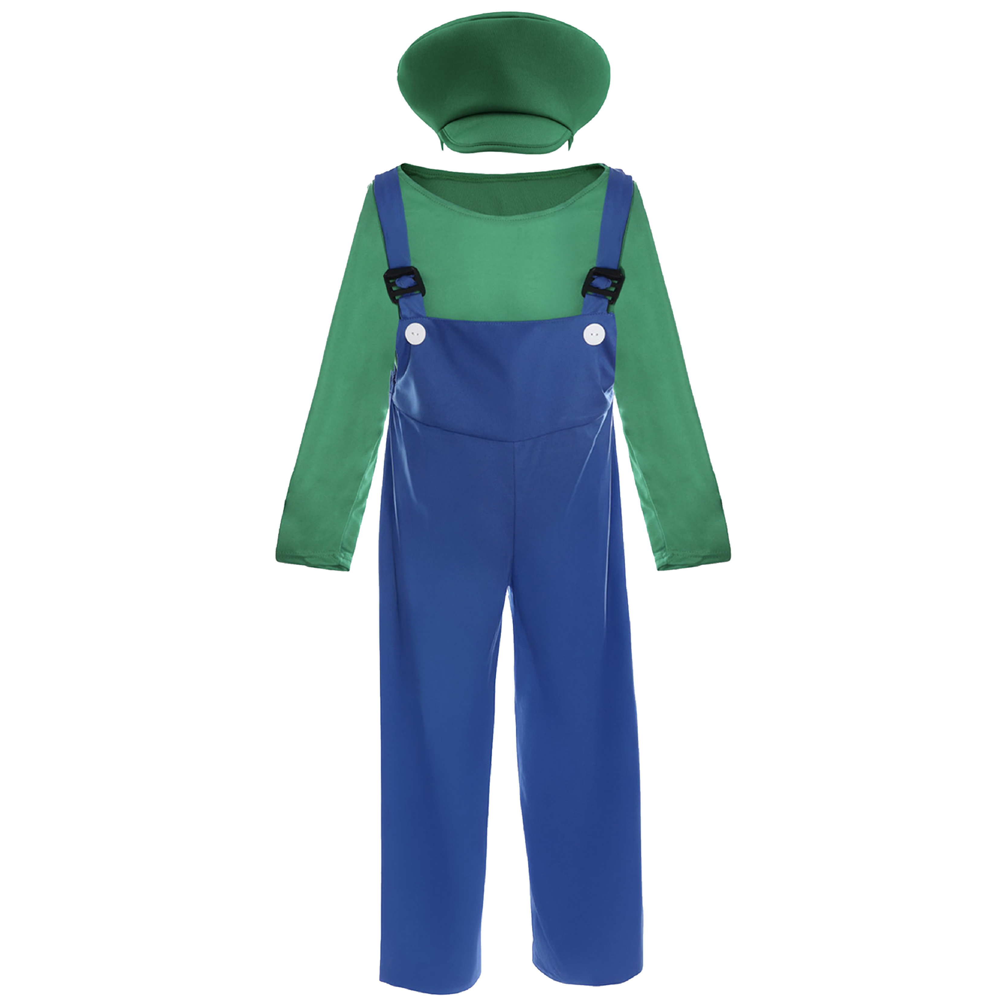 Kids Green Super Workman Costume | 3 Pcs | Dungarees, Top & Hat