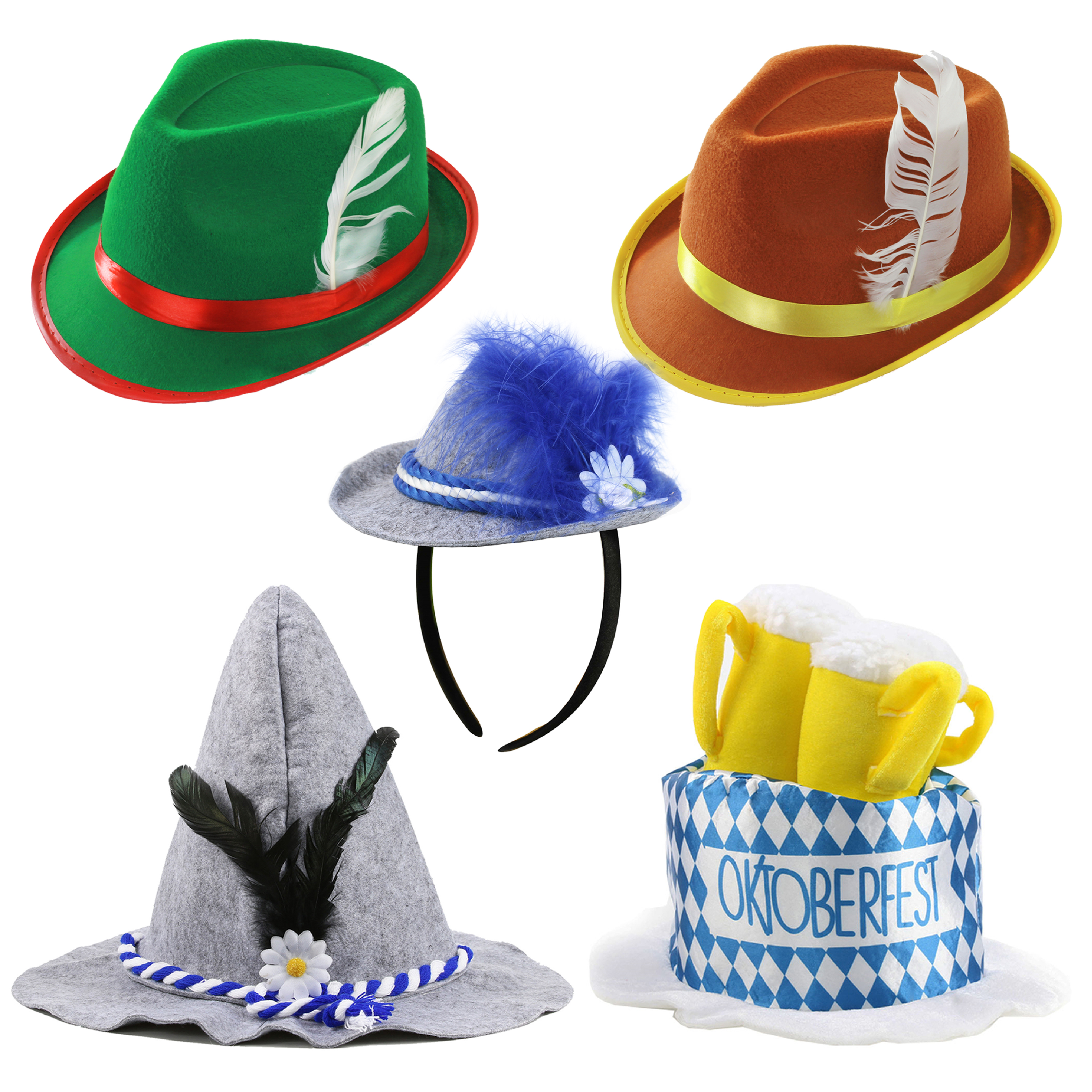 Pack of 5 Bavarian Hats