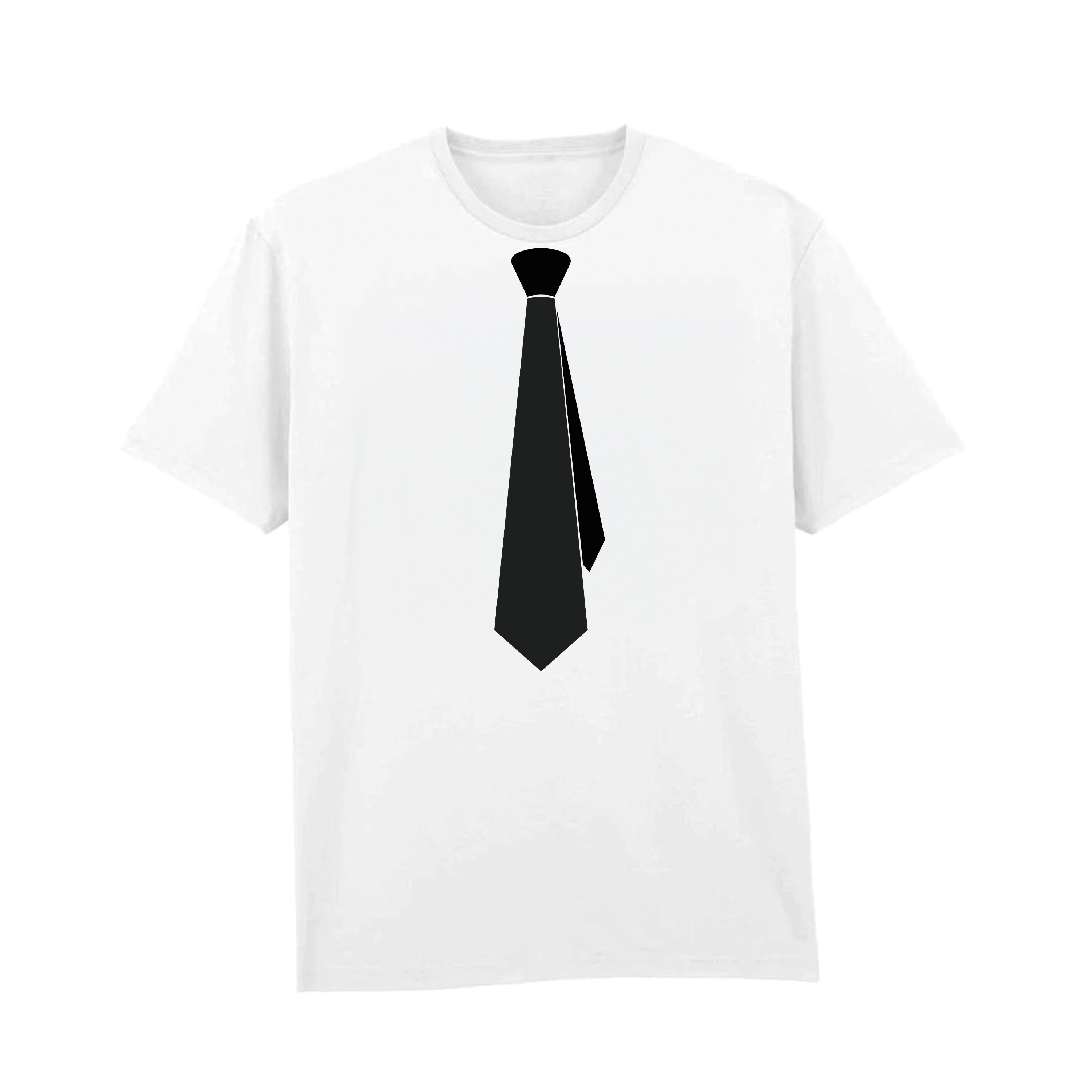 Adults Mr Worldwide White T-Shirt | White Tee with Black Tie Print | 100% Cotton