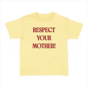 Ladies Pop-Inspired Concert T-Shirt | Yellow Baby Tee | "RESPECT YOUR MOTHER" Red Print