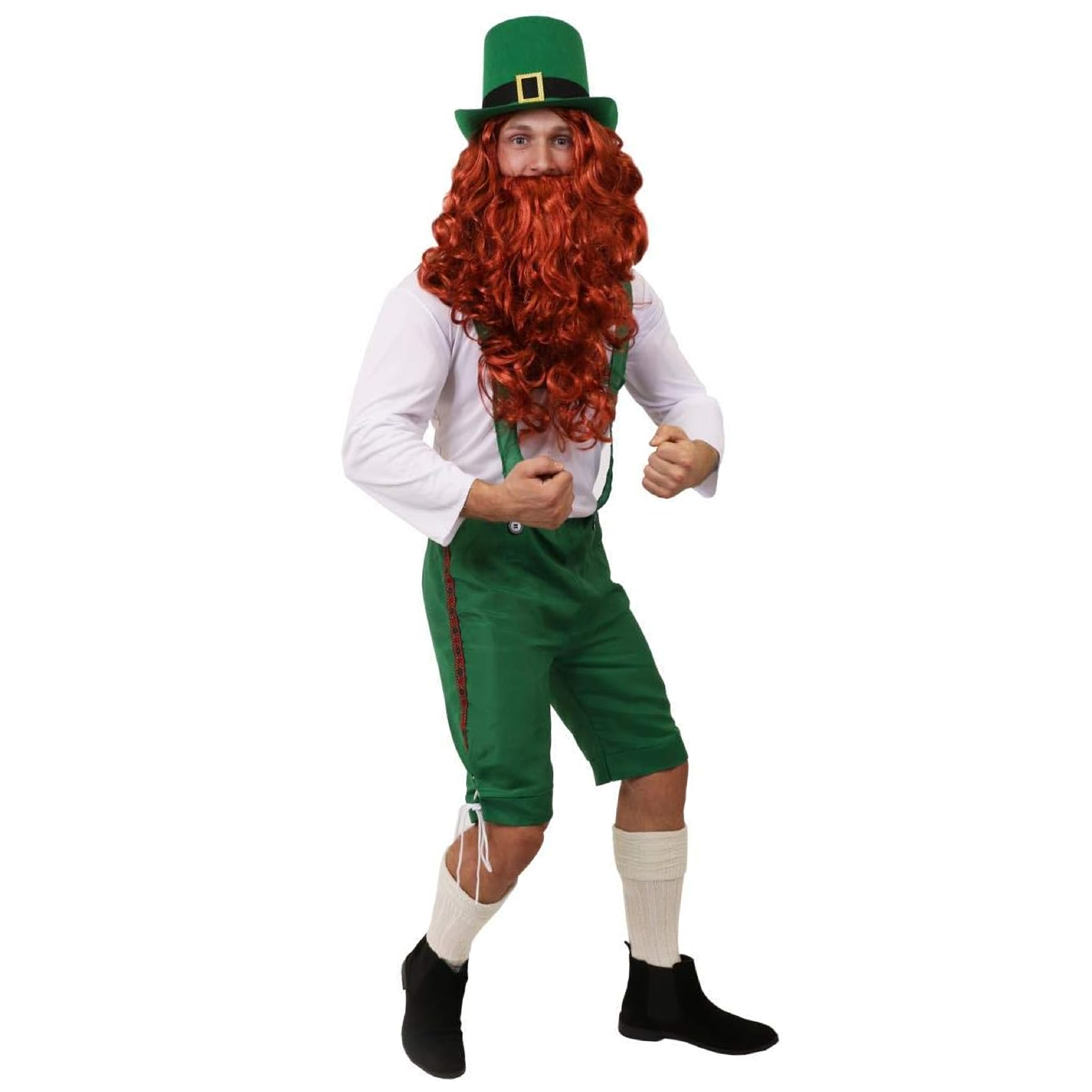 Adults Irish Leprechaun Costume & Red Beard