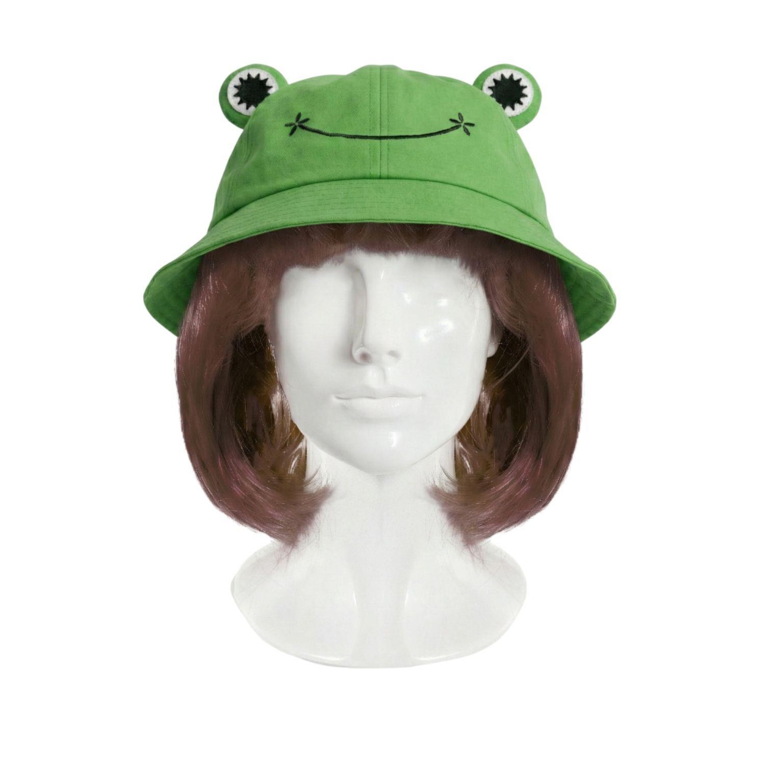 Ladies Greta Accessory Set | 2 Pcs | Frog Bucket Hat & Bob Wig