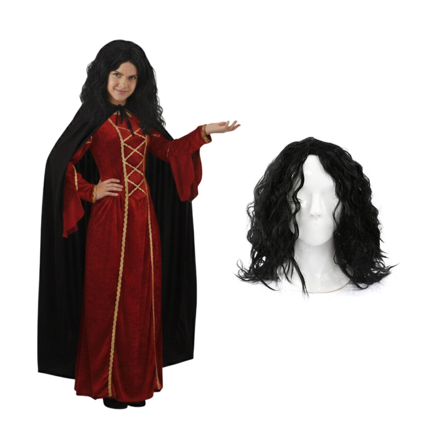 Girls Evil Mother Costume | 3 Pcs | Dress, Cape & Wig