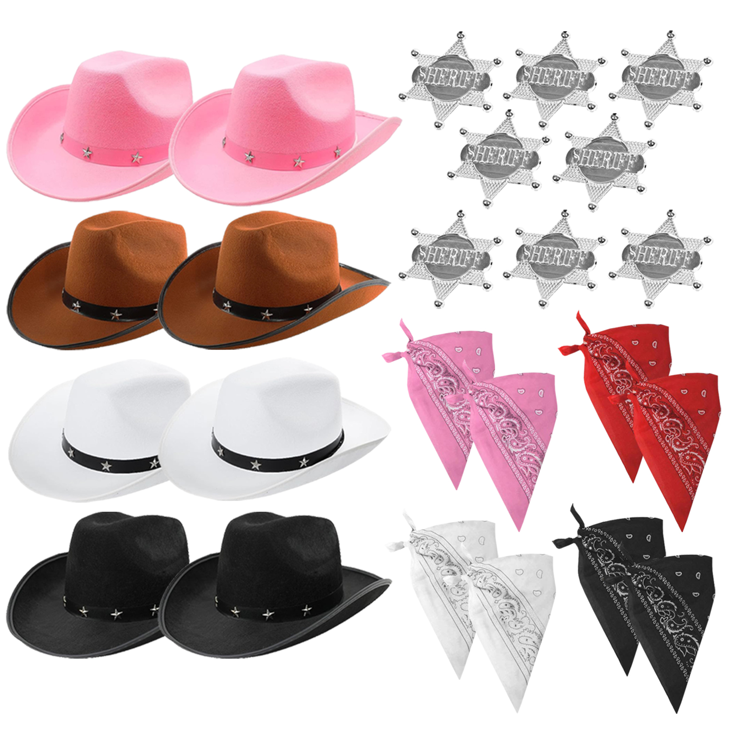 Cowboy Hat , Bandanna  and  Sheriff Badges