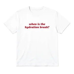 Ladies Hydration Break Football Baby Tee | Women's Funny England Supporter T-Shirt | White "When is the Hydration Break?" Graphic Top
