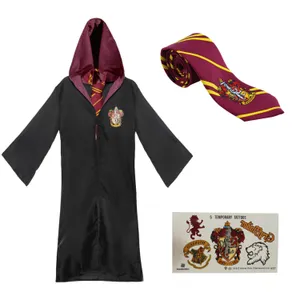 Kids Harry Potter Costume | Gryffindor Cloak, Tie & Tattoos