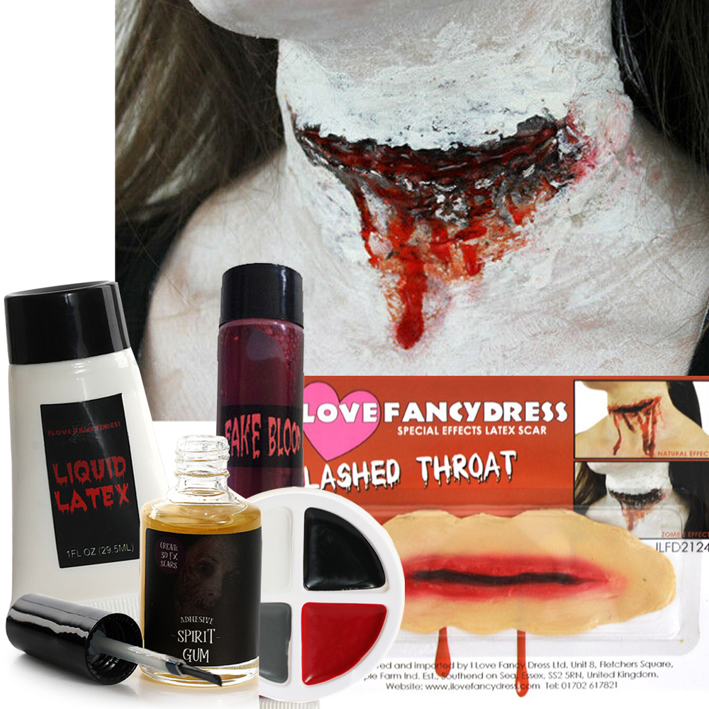Zombie Slash Throat Scar Set
