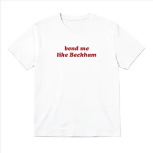 Ladies “Bend Me Like Beckham” Baby Tee | Women’s Funny Football Supporter Tee | White Slogan Top