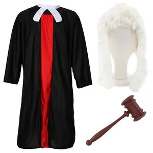 Adults Judge Costume | 3 Pcs | Robe, Wig & Gavel