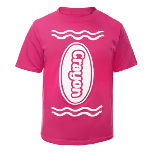 Children's Pink Crayon T-Shirt – Fun Kids Costume Top for Parties, Dress-Up & School Events