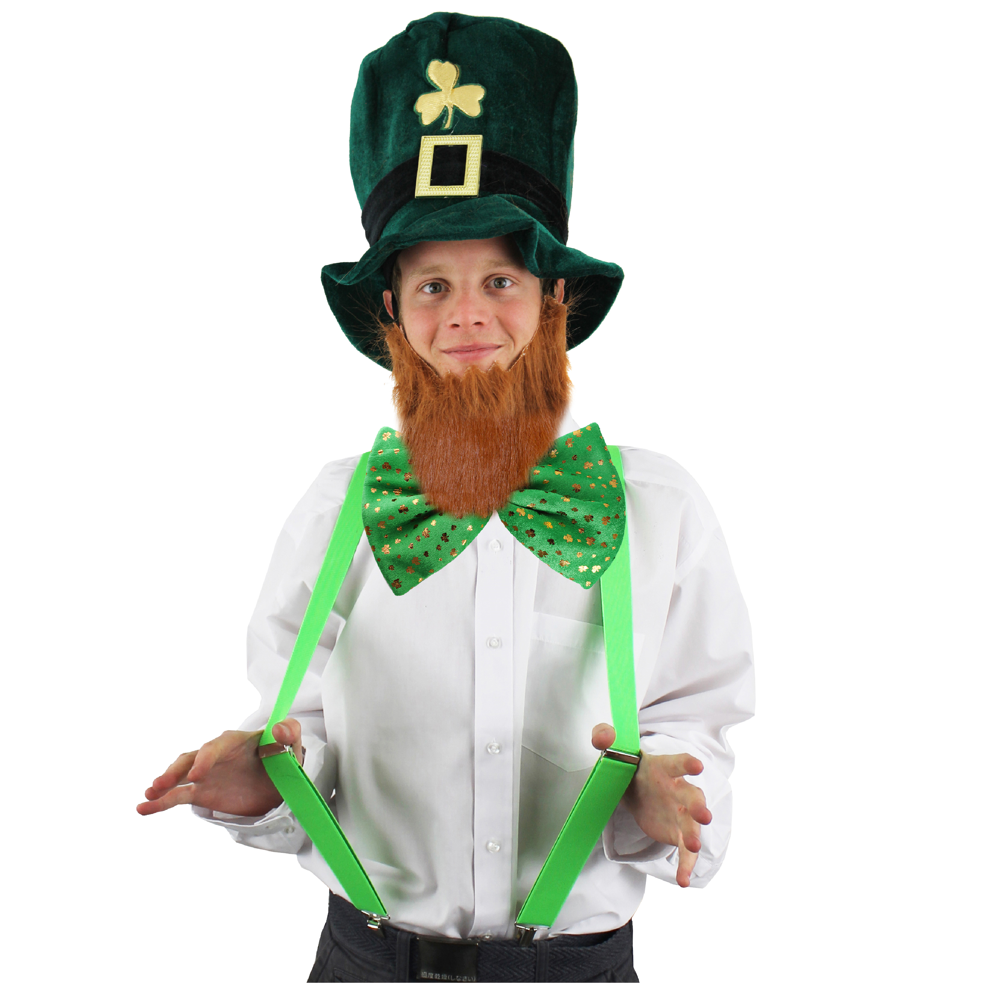 Irish Leprechaun Hat, Bow Tie + Braces