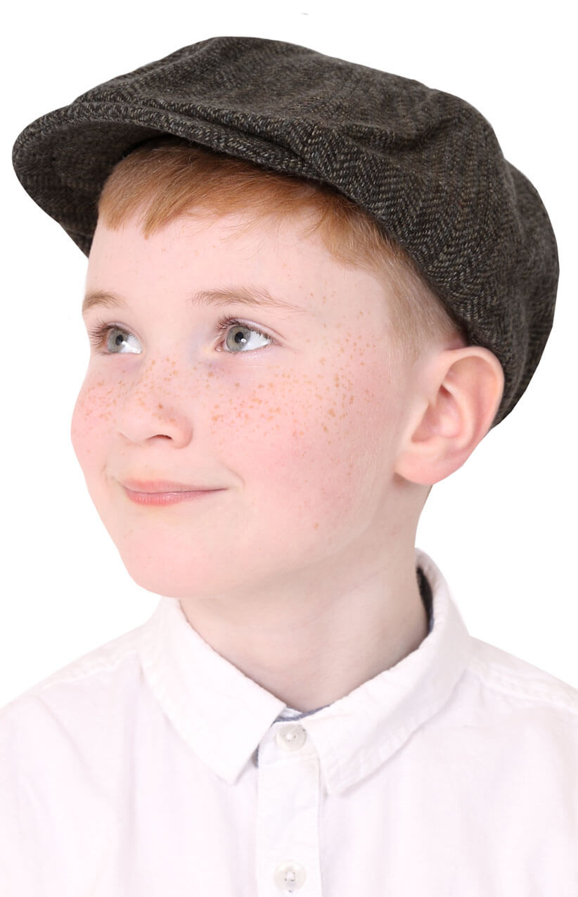 Kids Grey Flat Cap