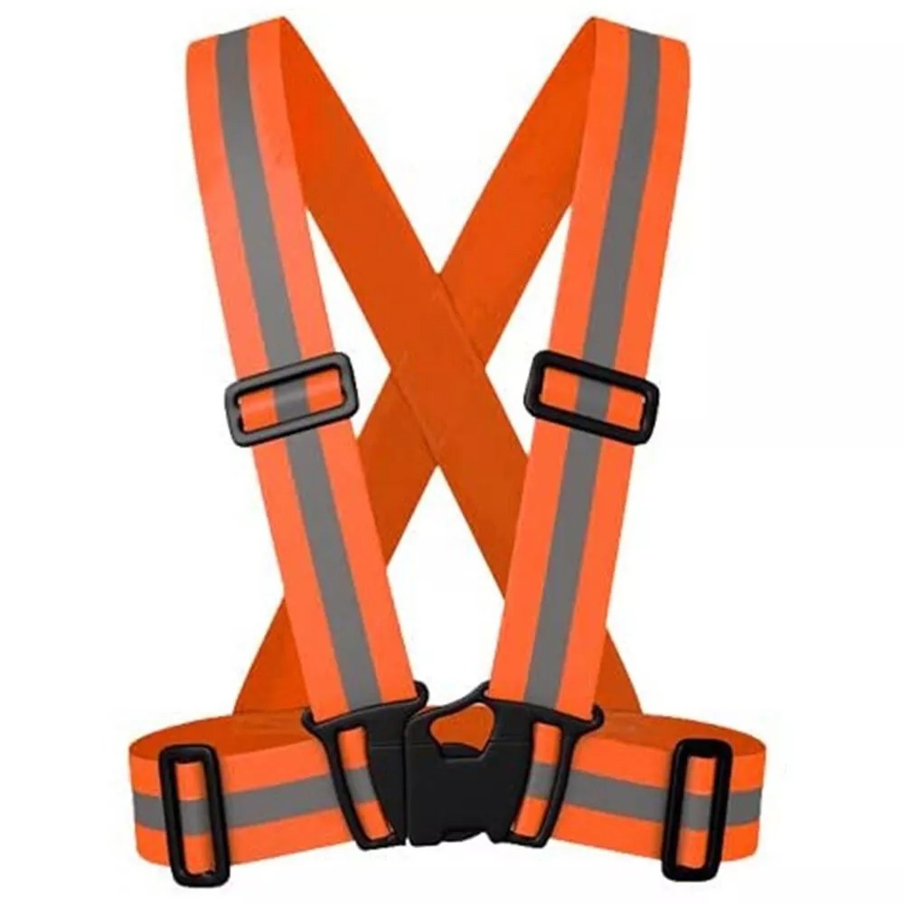 Orange Hi-Vis Reflective Safety Vest Strap – High Visibility Running & Work Belt