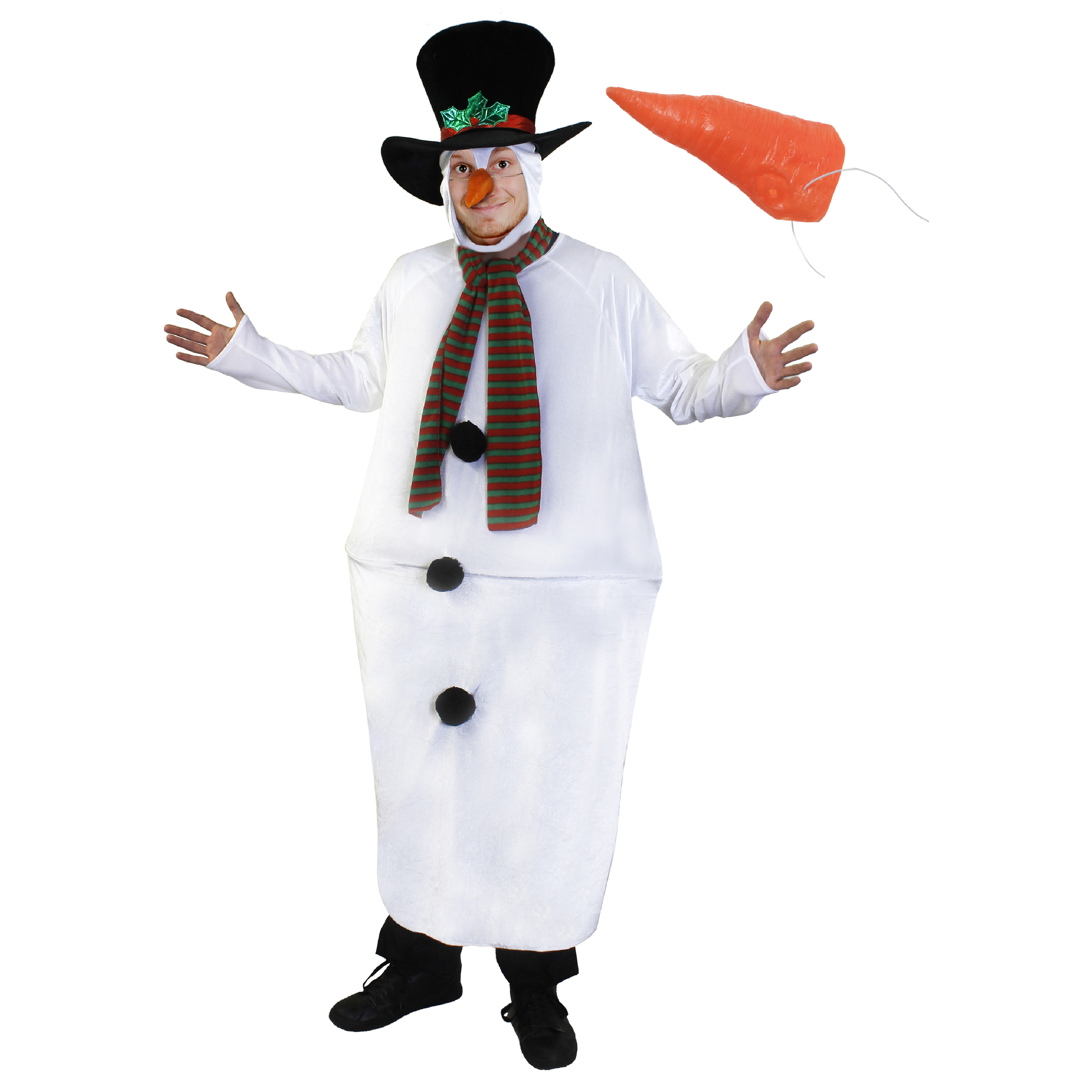 Deluxe Snowman Fat Suit with Carrot Nose