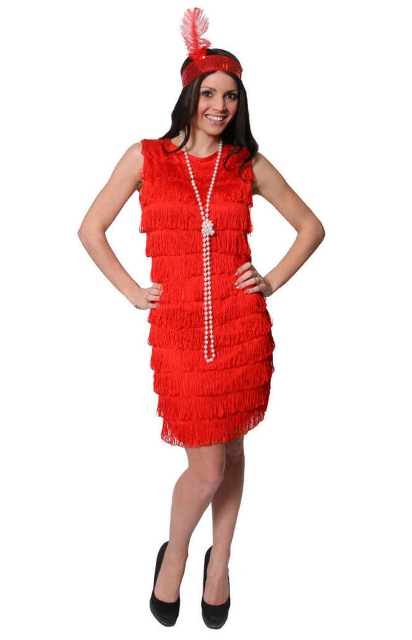 Red Fringed Flapper Dress