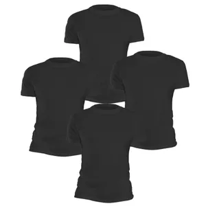 4 Pack Black Crew Neck T Shirts