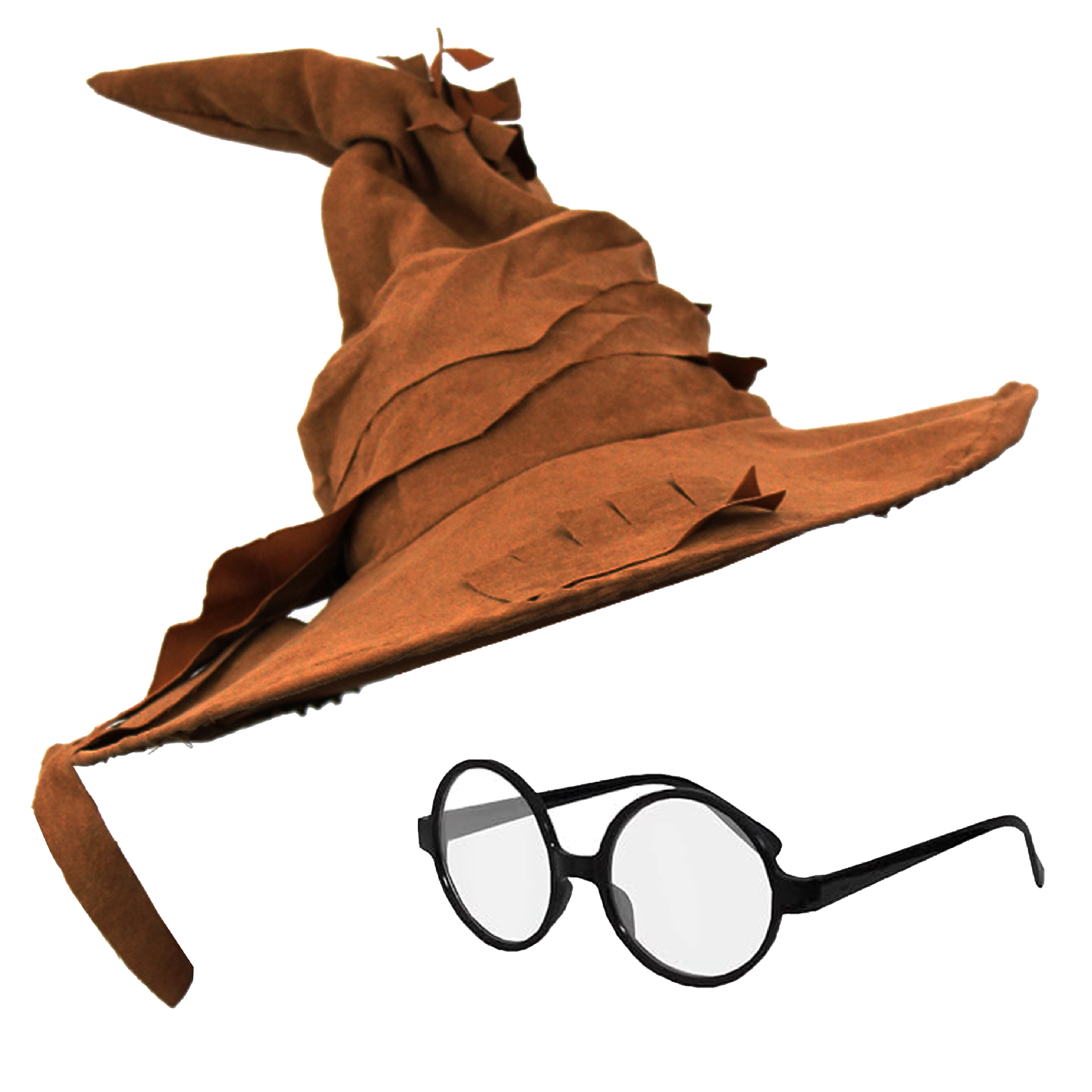 Brown Wizard Hat & Glasses