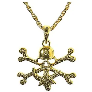 Pirate Skull Medallion Necklace – Buccaneer Fancy Dress Caribbean Costume Accessory