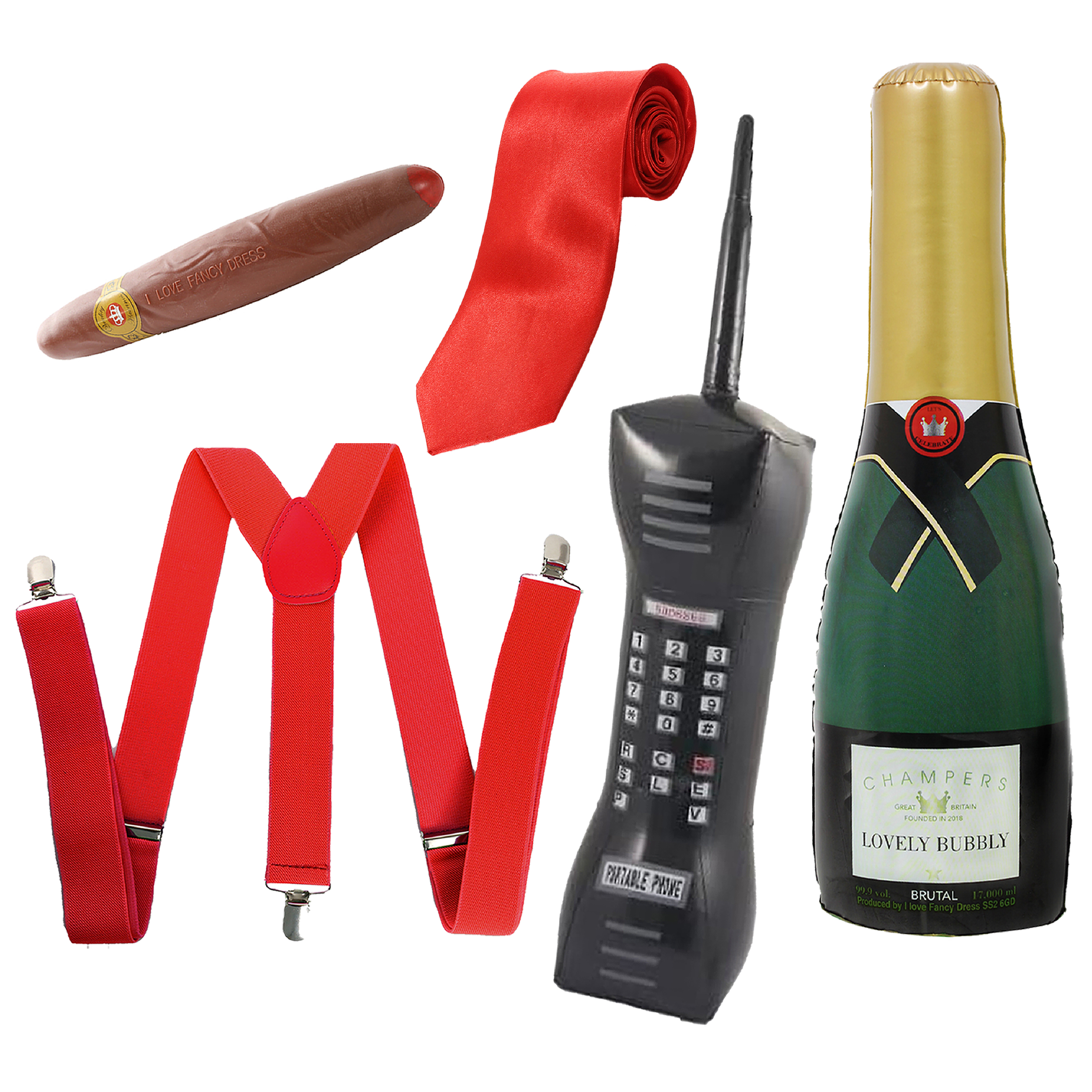 Adults Wolf Of Wall Street  5 Piece Accessory Costume Set