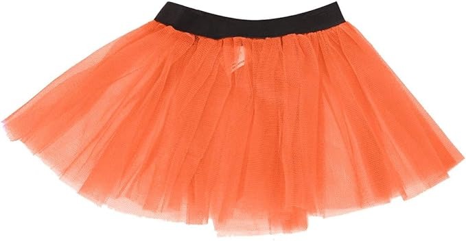 Ladies & Girls Orange Tutu Netted Underskirt – Fancy Dress Dancewear with Elastic Waistband