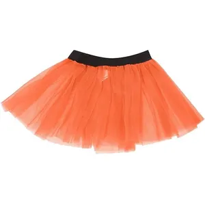 Ladies & Girls Orange Tutu Netted Underskirt – Fancy Dress Dancewear with Elastic Waistband