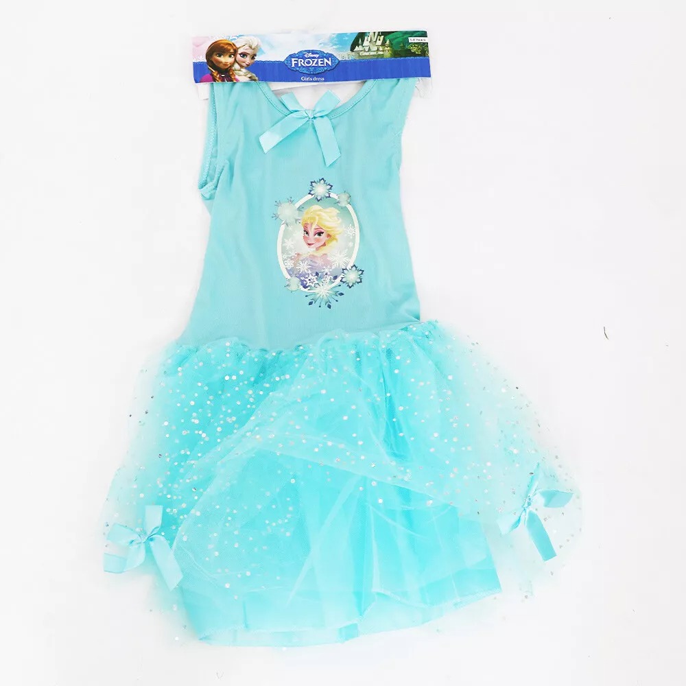 Disney Frozen Elsa Princess Costume – Girls Blue Fancy Dress Outfit (5-6 Years)