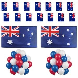 Australia Day Party Decoration Bundle | 154 Pcs | Red, White, Blue Balloons, Bunting & Flags