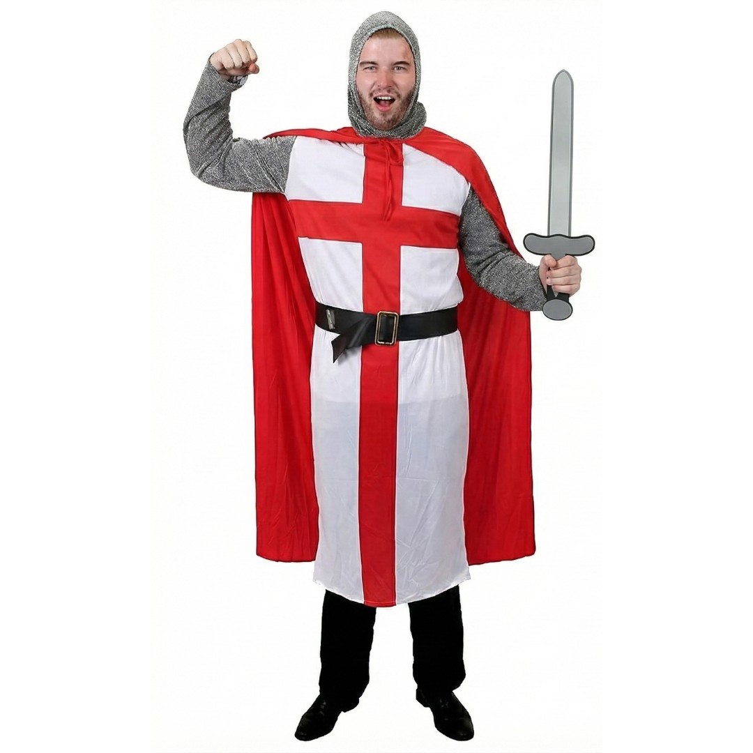 St George Knight Costume with Foam Sword