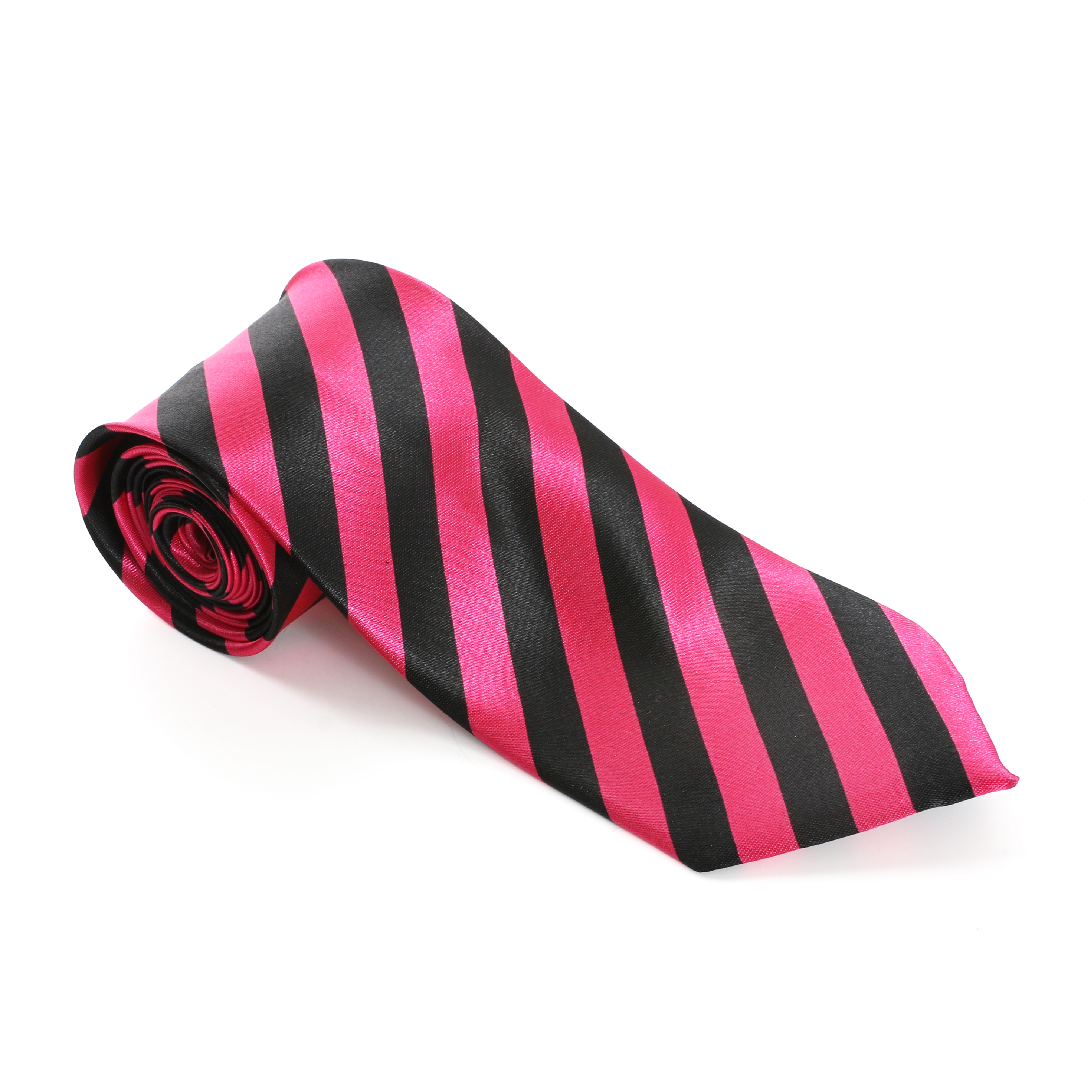 Black & Pink Striped School Tie