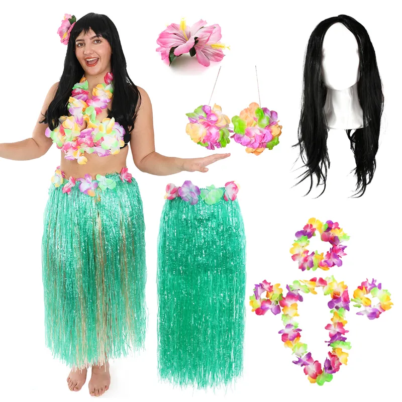 ladies hawaiian fancy dress Seaside Beach Dress, Girls Hawaiian Flower Maxi, Custom Luau Outfit