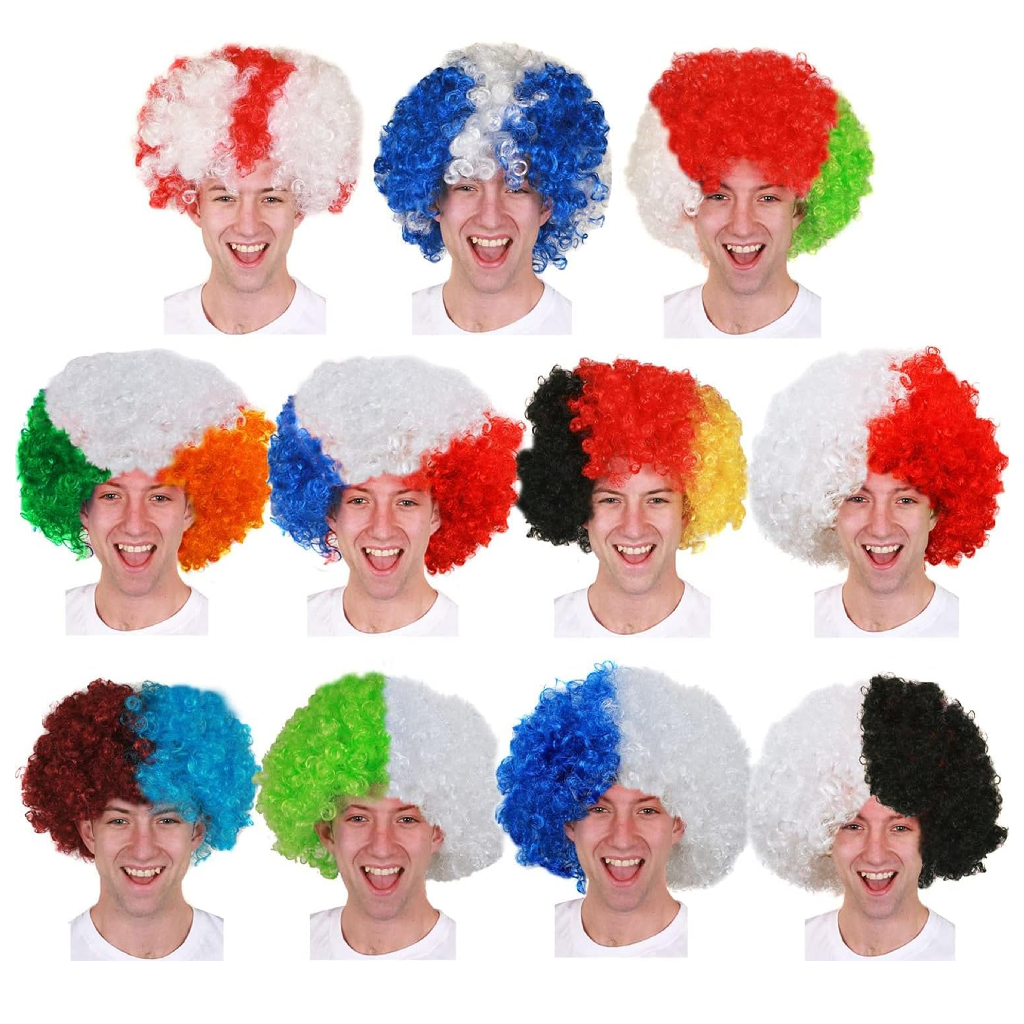 Supporters Afro Wig - Claret & Blue