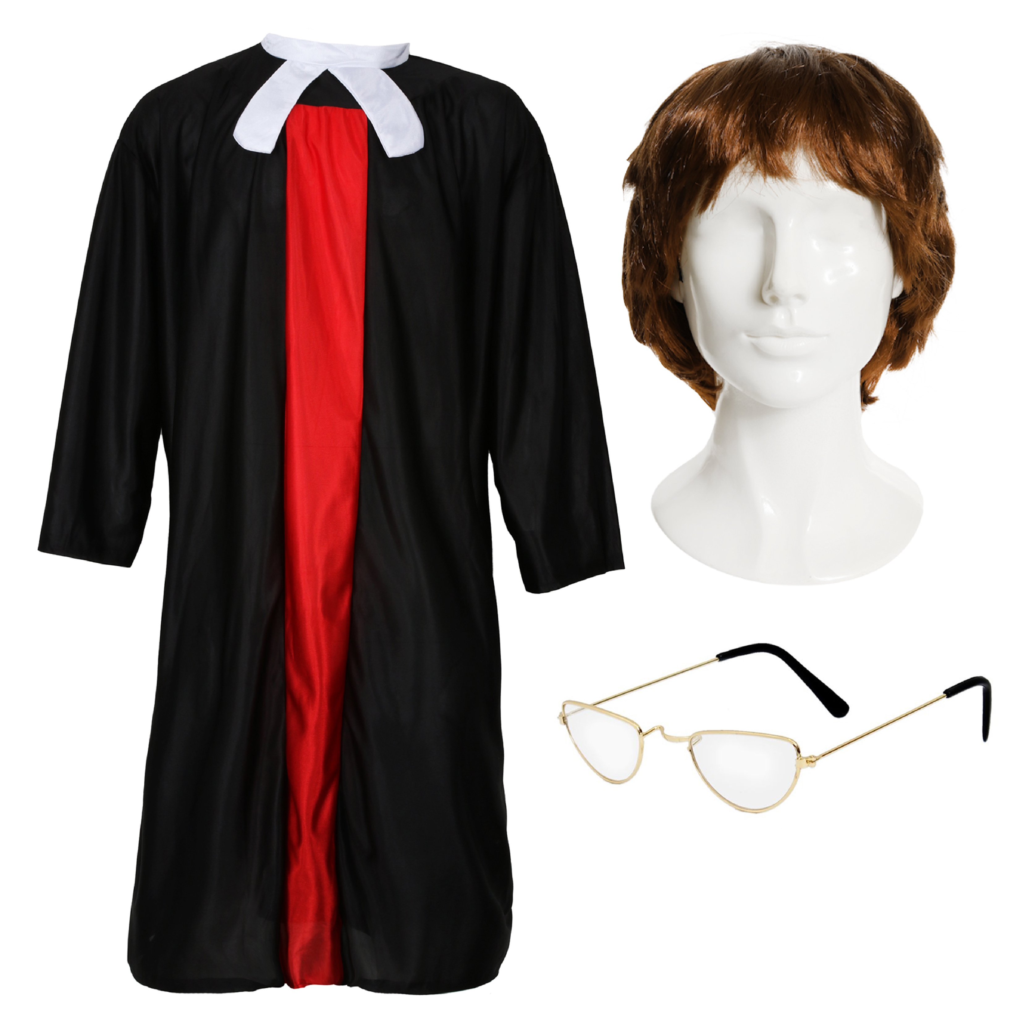 Adults TV Judge Costume Set - Robe, Wig & Glasses