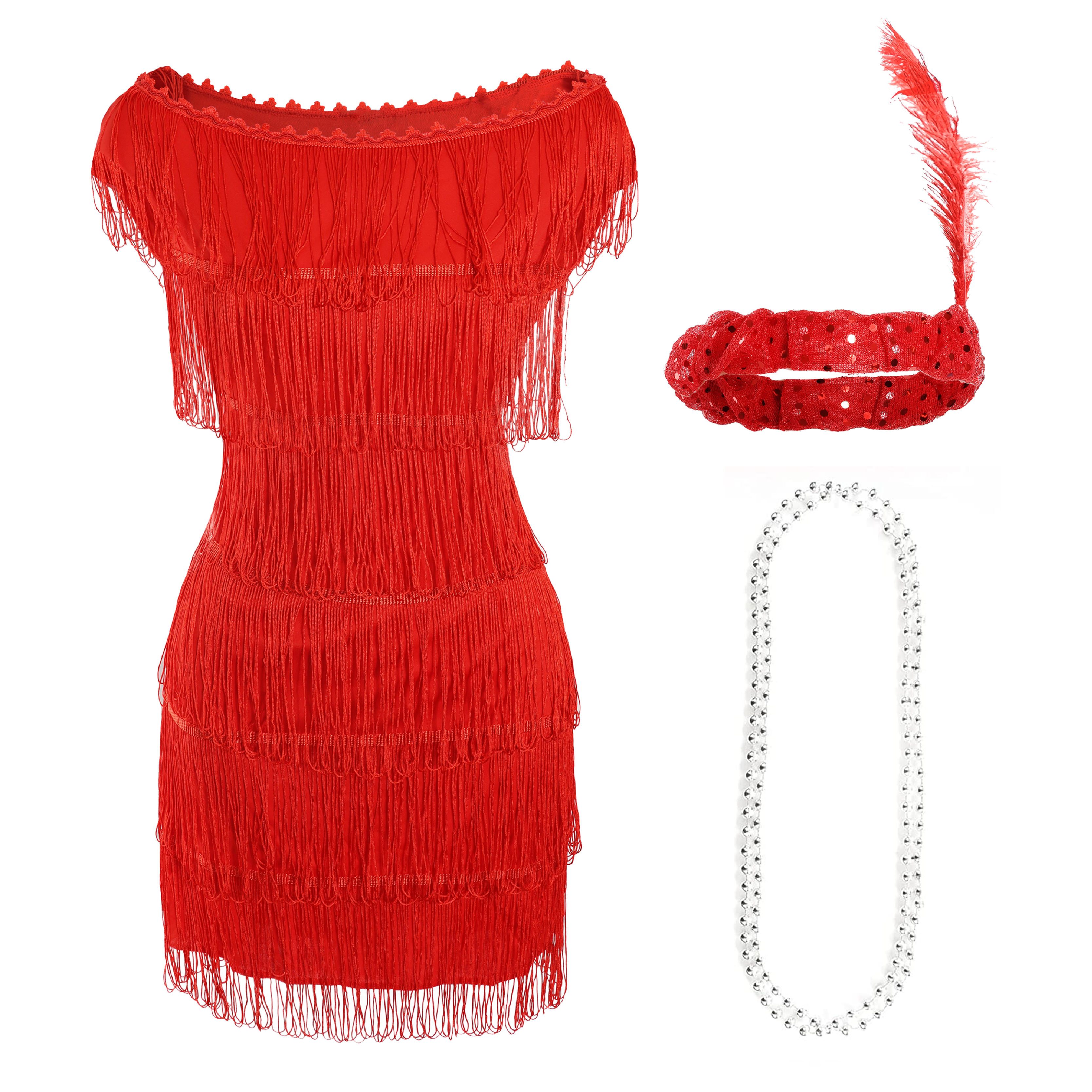 Ladies Deluxe Red Flapper Costume