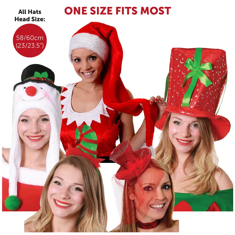Ladies 5 Pack Christmas Hat | I Love Fancy Dress Ladies 5 Pack Christmas Hat | I Love Fancy Dress