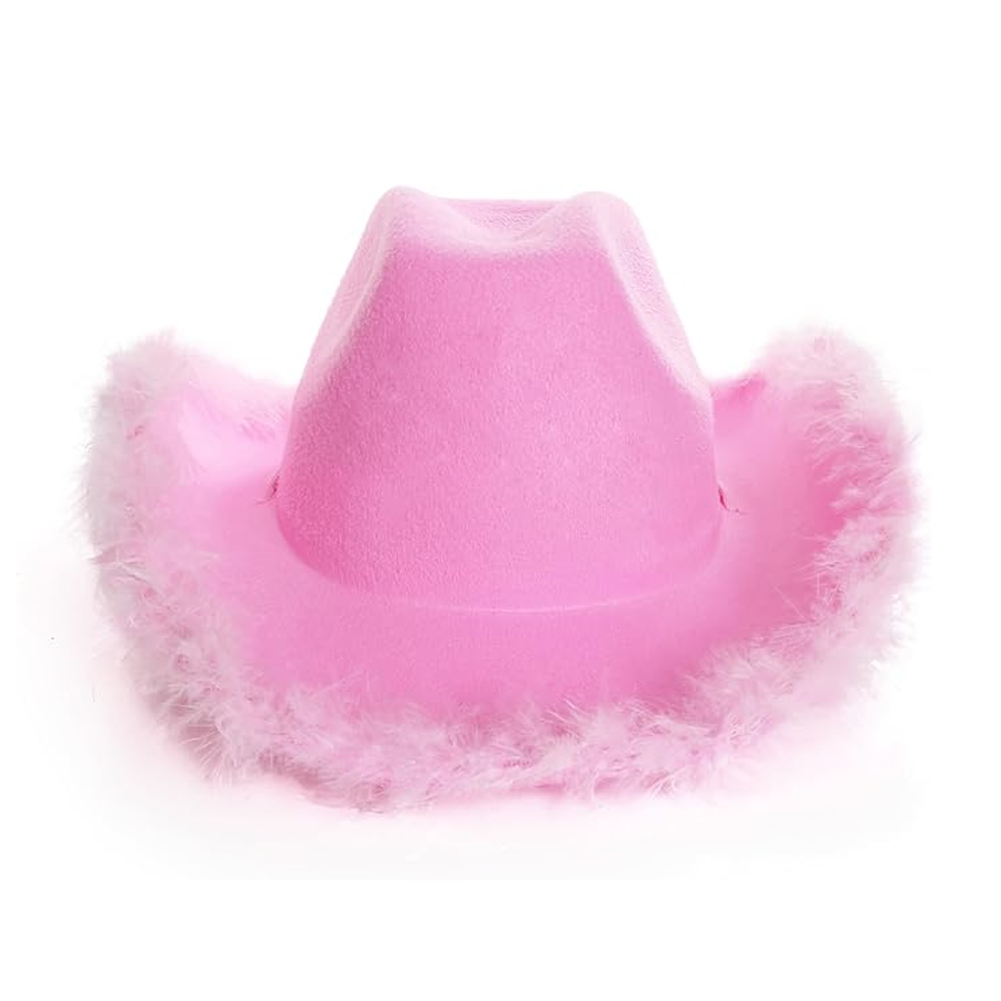 Lilac Pink Cowboy Hat with Marabou Trim