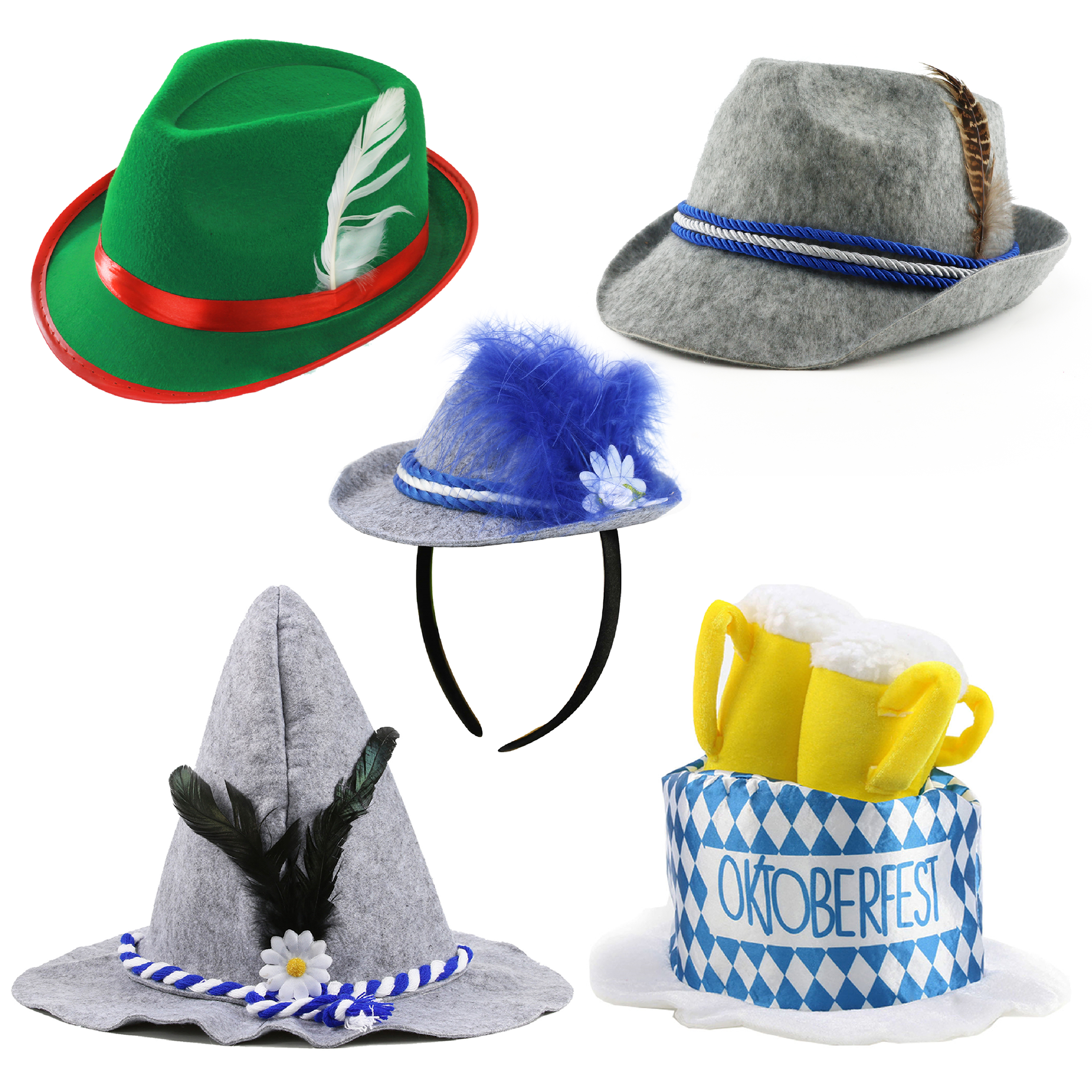 5 Pack of Bavarian Hats