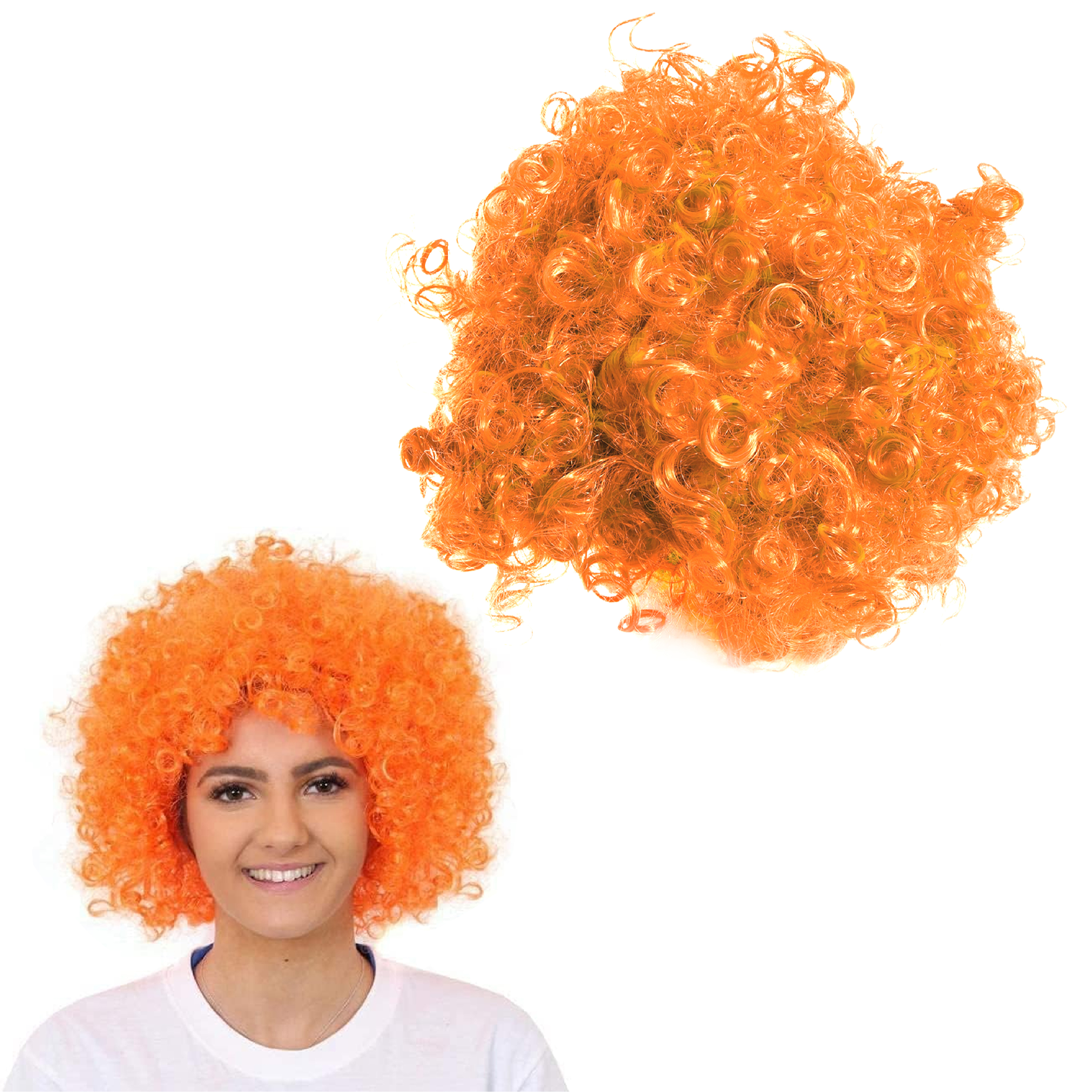 Orange Curly Afro Wig