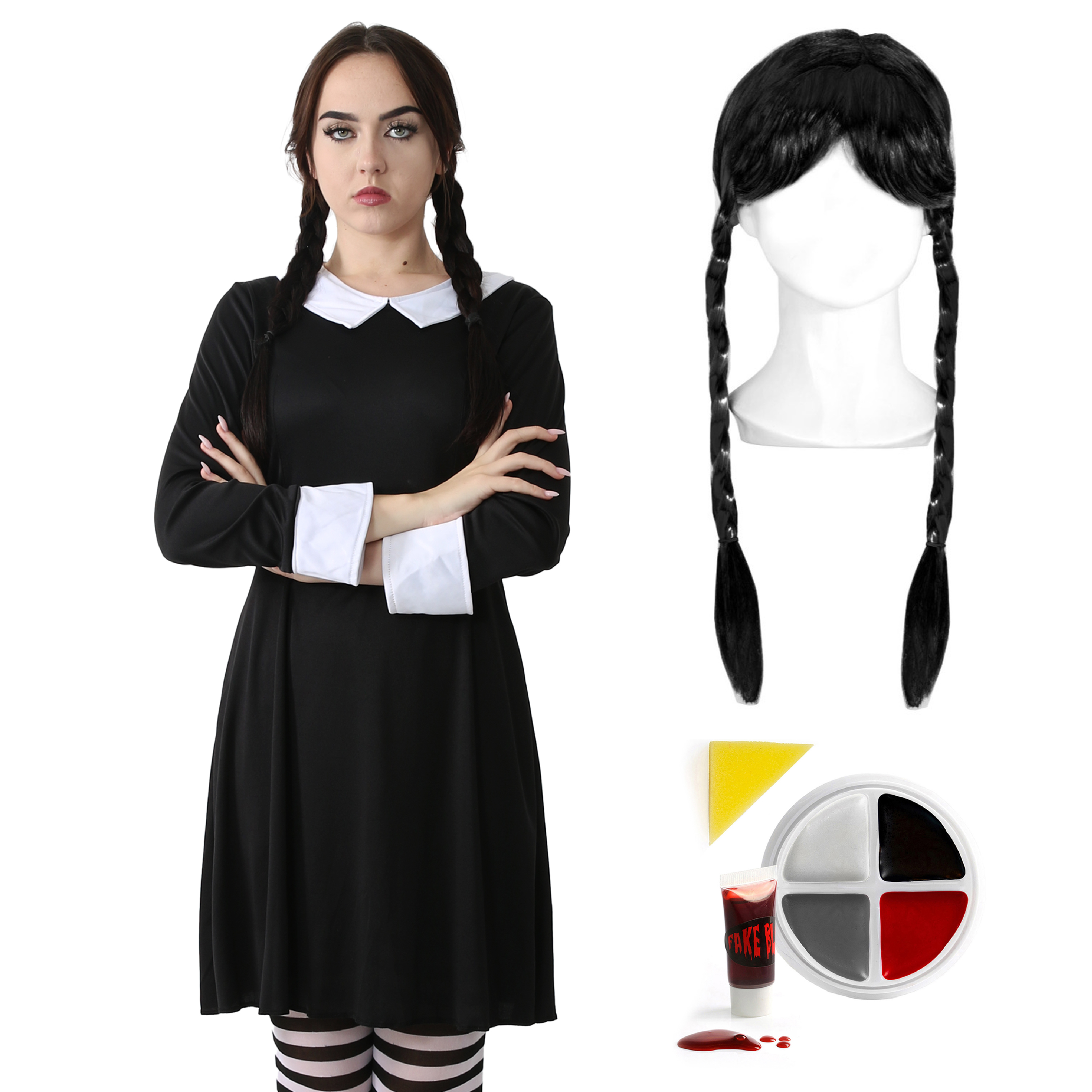 Ladies Midweek Horror Costume - Wig & Face Paint