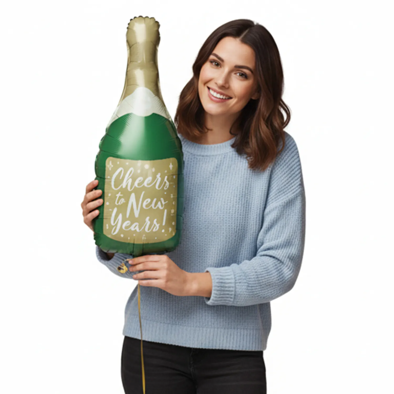 22" Champagne Bottle New Years Foil Balloon