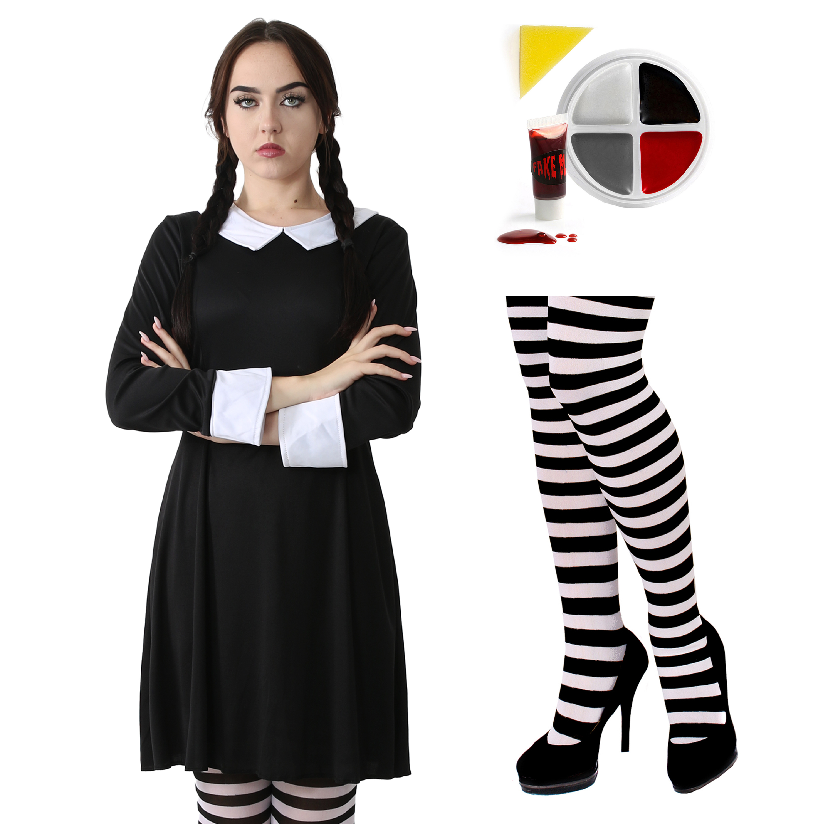 Ladies Midweek Horror Costume - Tights & Face Paint