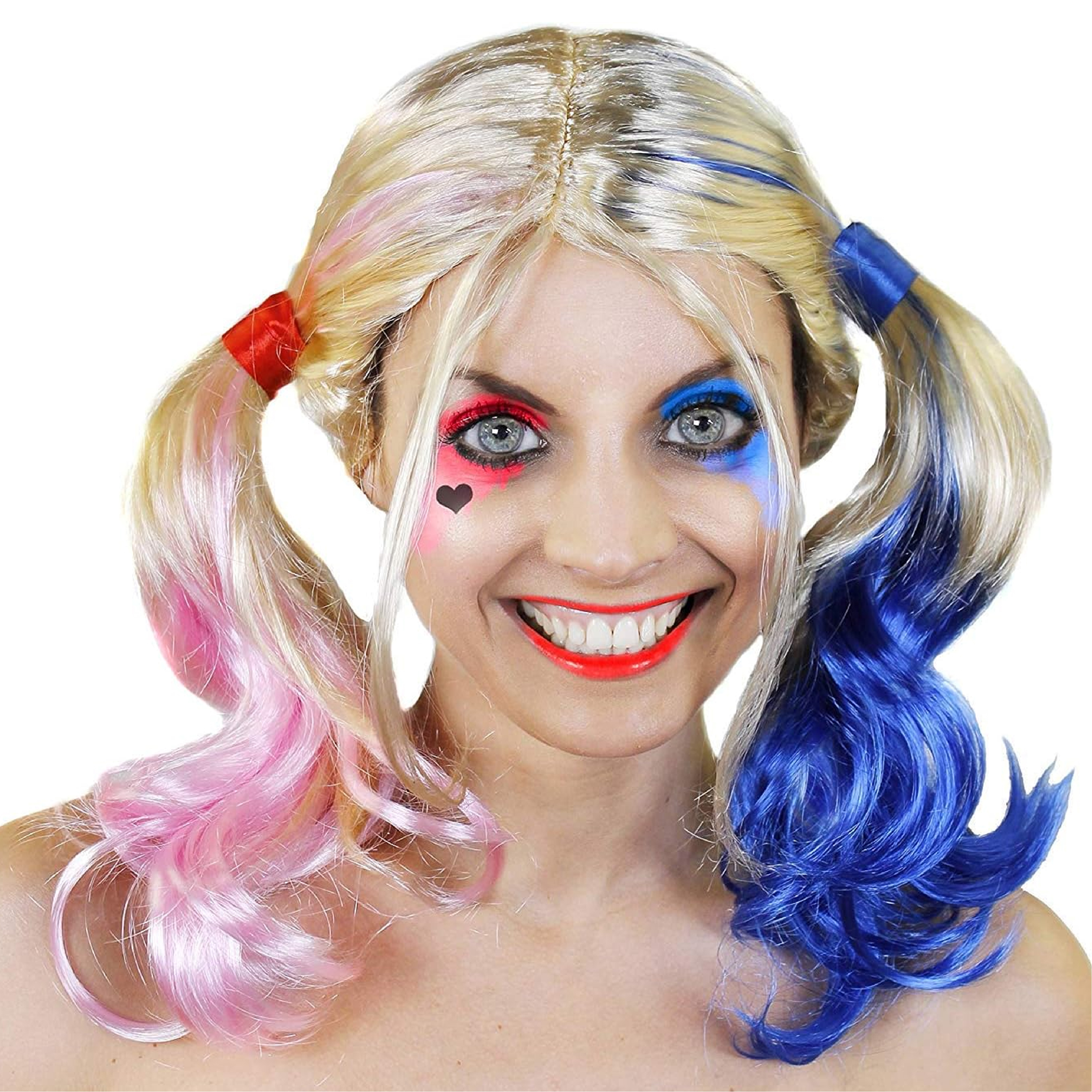 Pink and Blue Bunches Wig