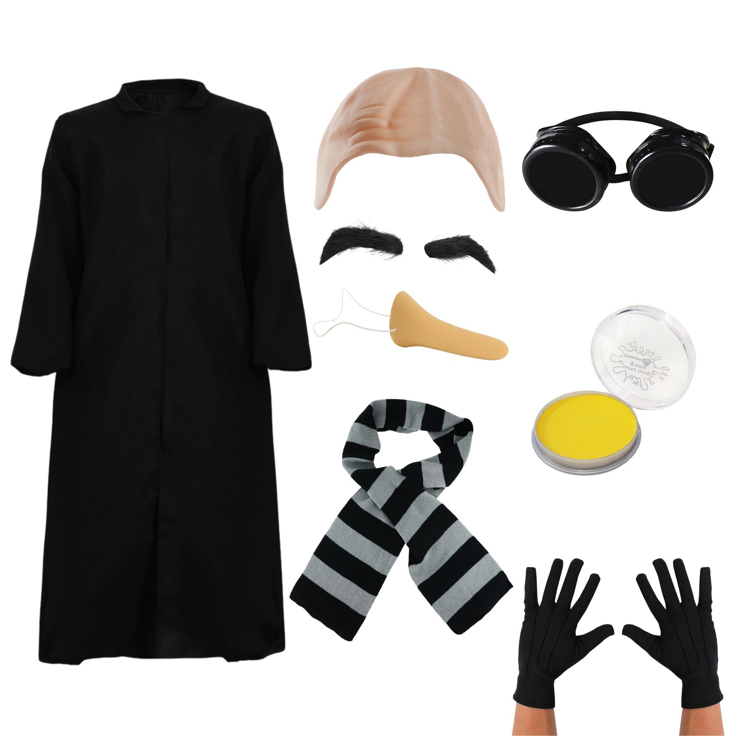 Adults Despicable Villain & Yellow Helper Costume Set | 7 Pcs