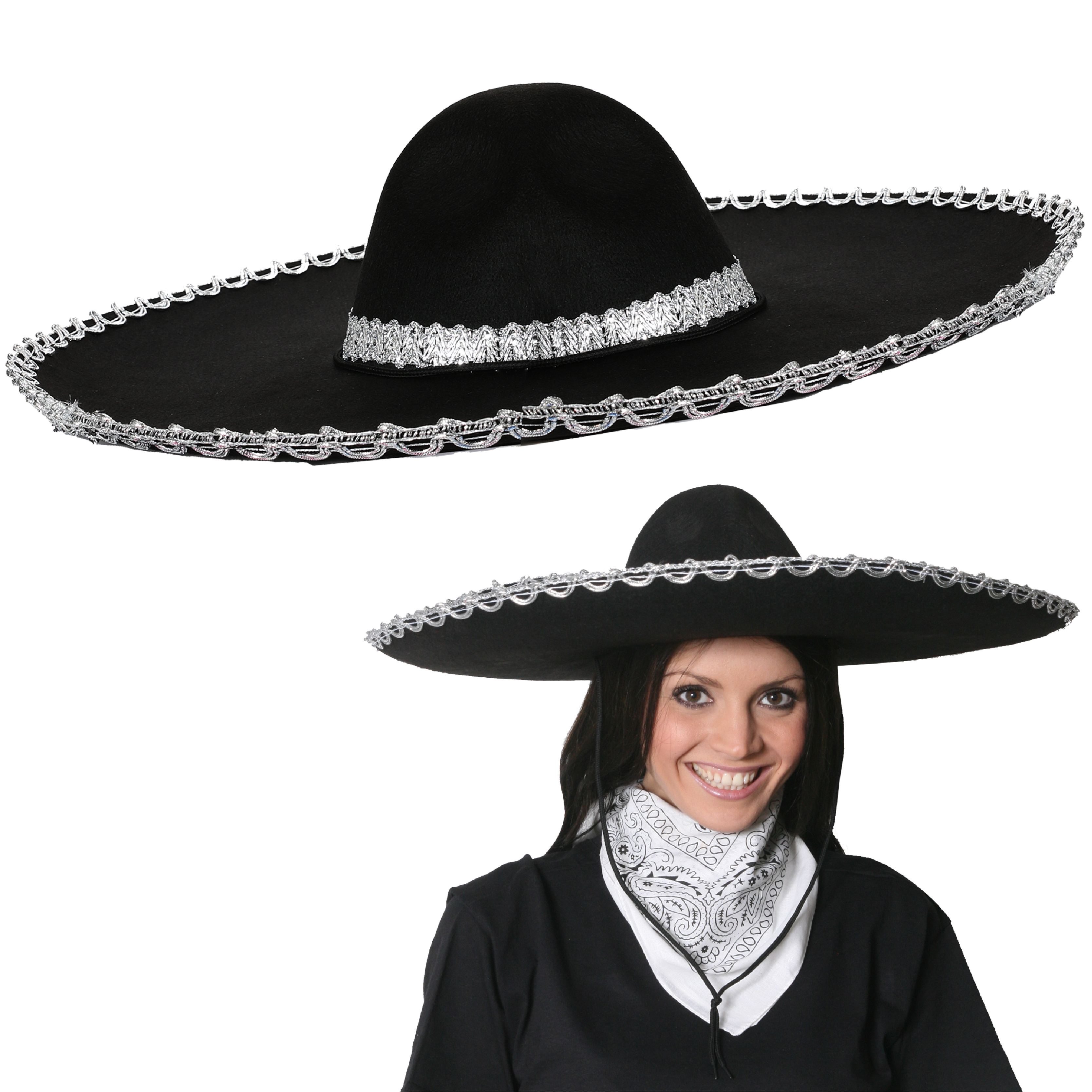Black XL Felt Sombrero Hat