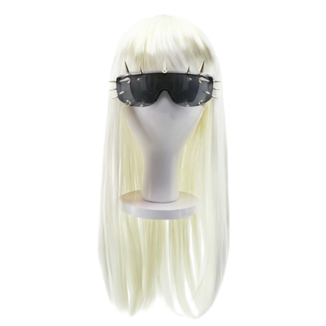 Adults Gaga Accessory Set | 2 Pcs | Blonde Fringe Wig & Spike Sunglasses