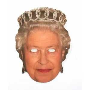 Queen Elizabeth II Printed Card Mask – Royal Party Accessory for Themed Events, Celebrations, and Photo Booths