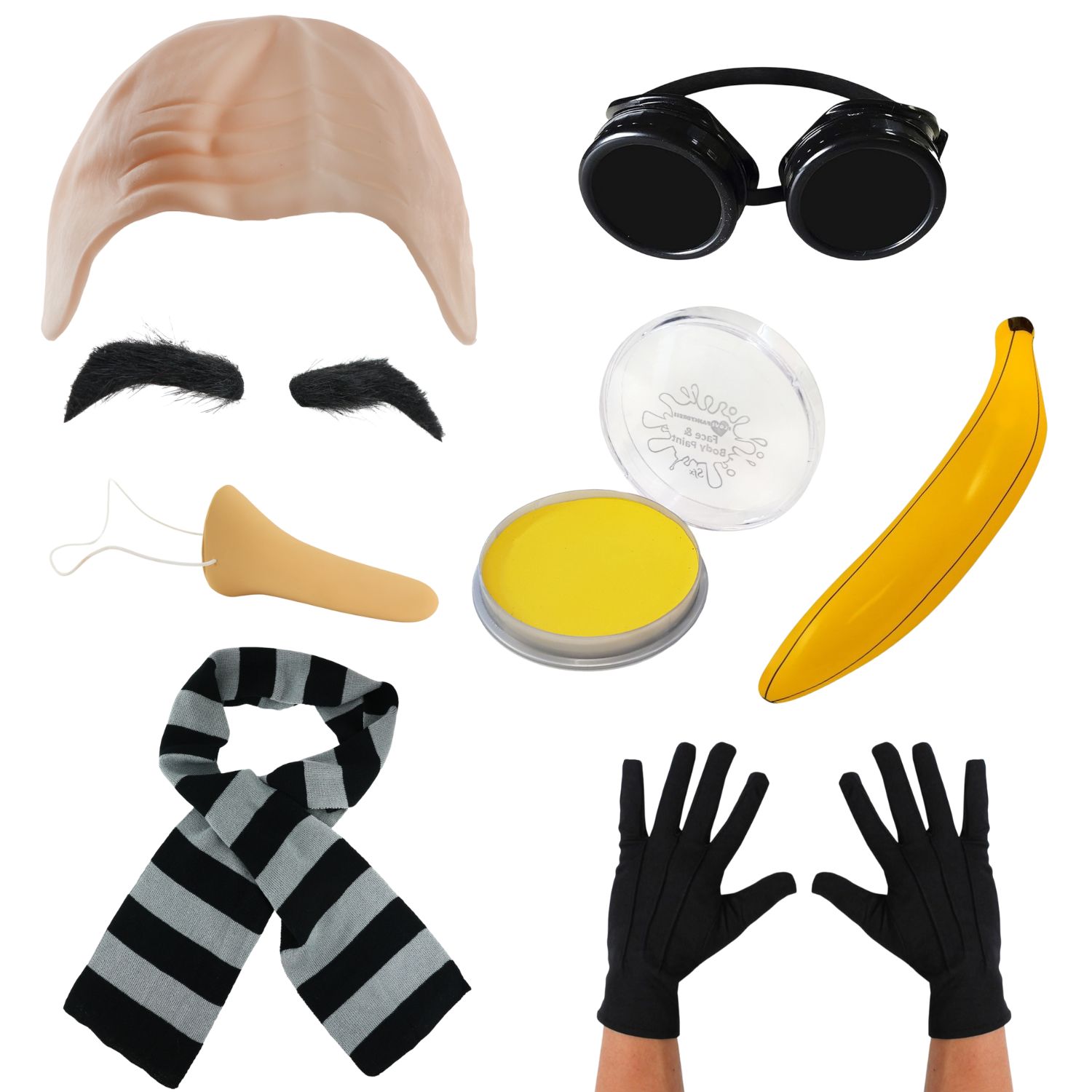 Adults Despicable Villain & Yellow Helper Accessory Set | 8 Pcs