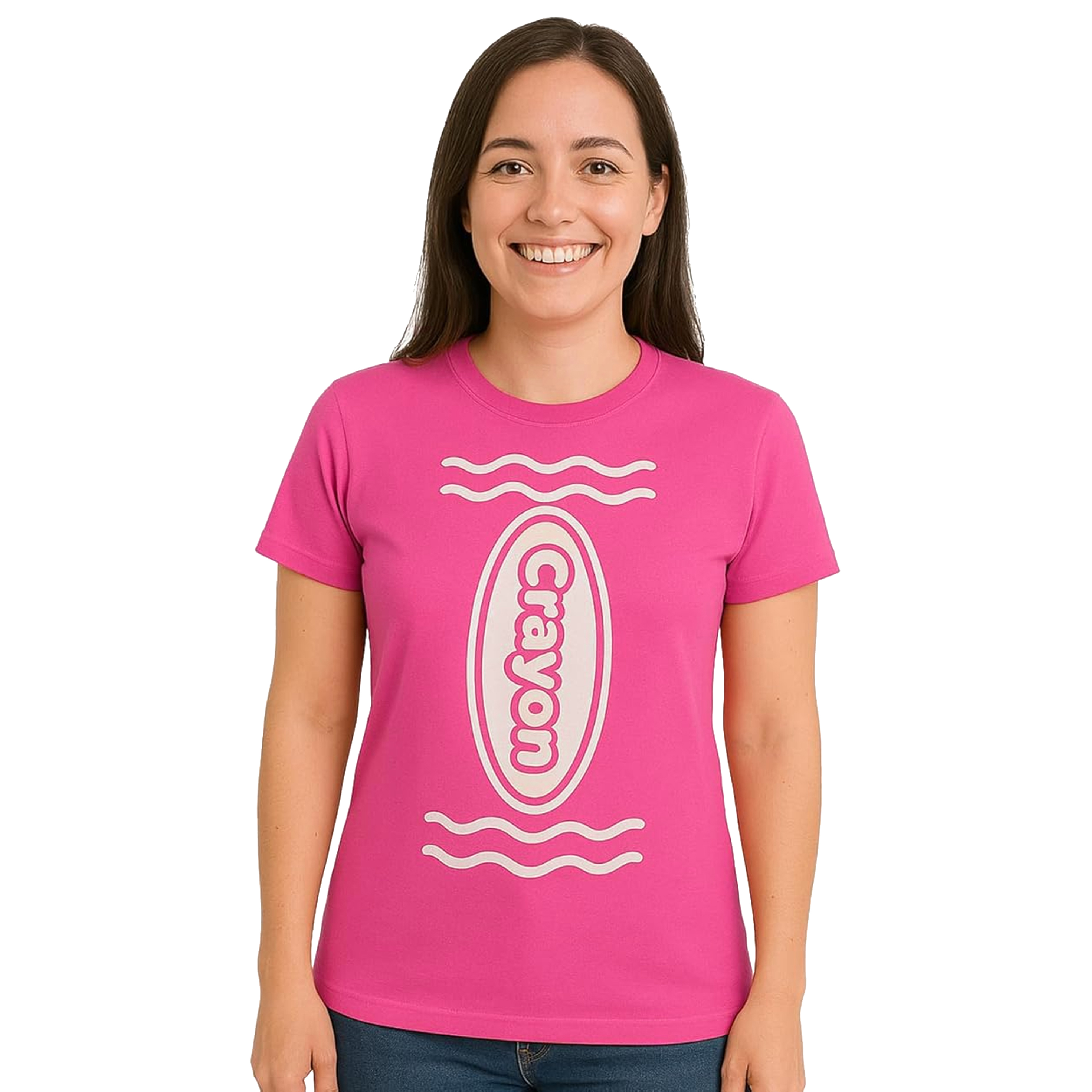 Women's Pink Crayon T-Shirt