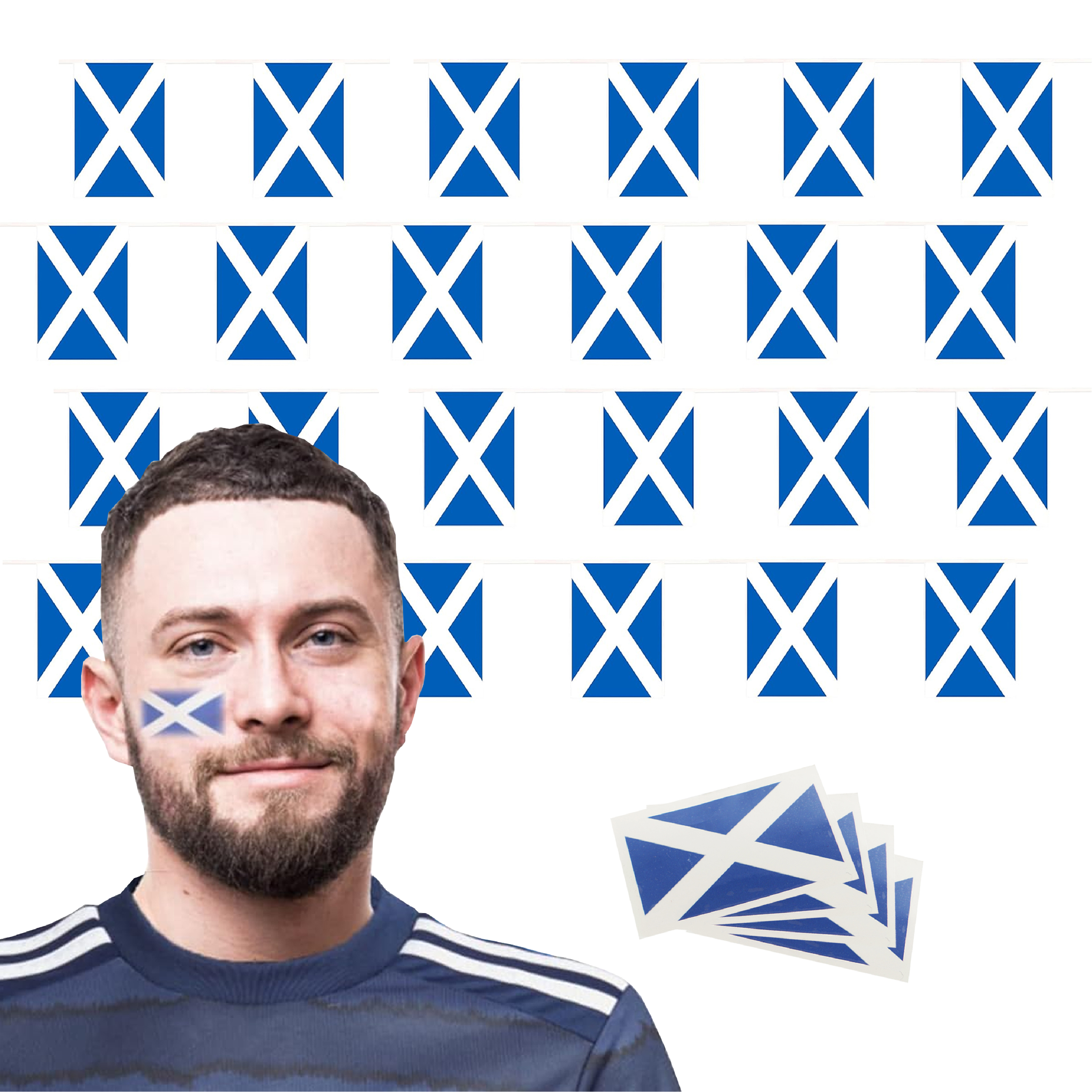 Scotland Flag Bunting & Temporary Tattoos